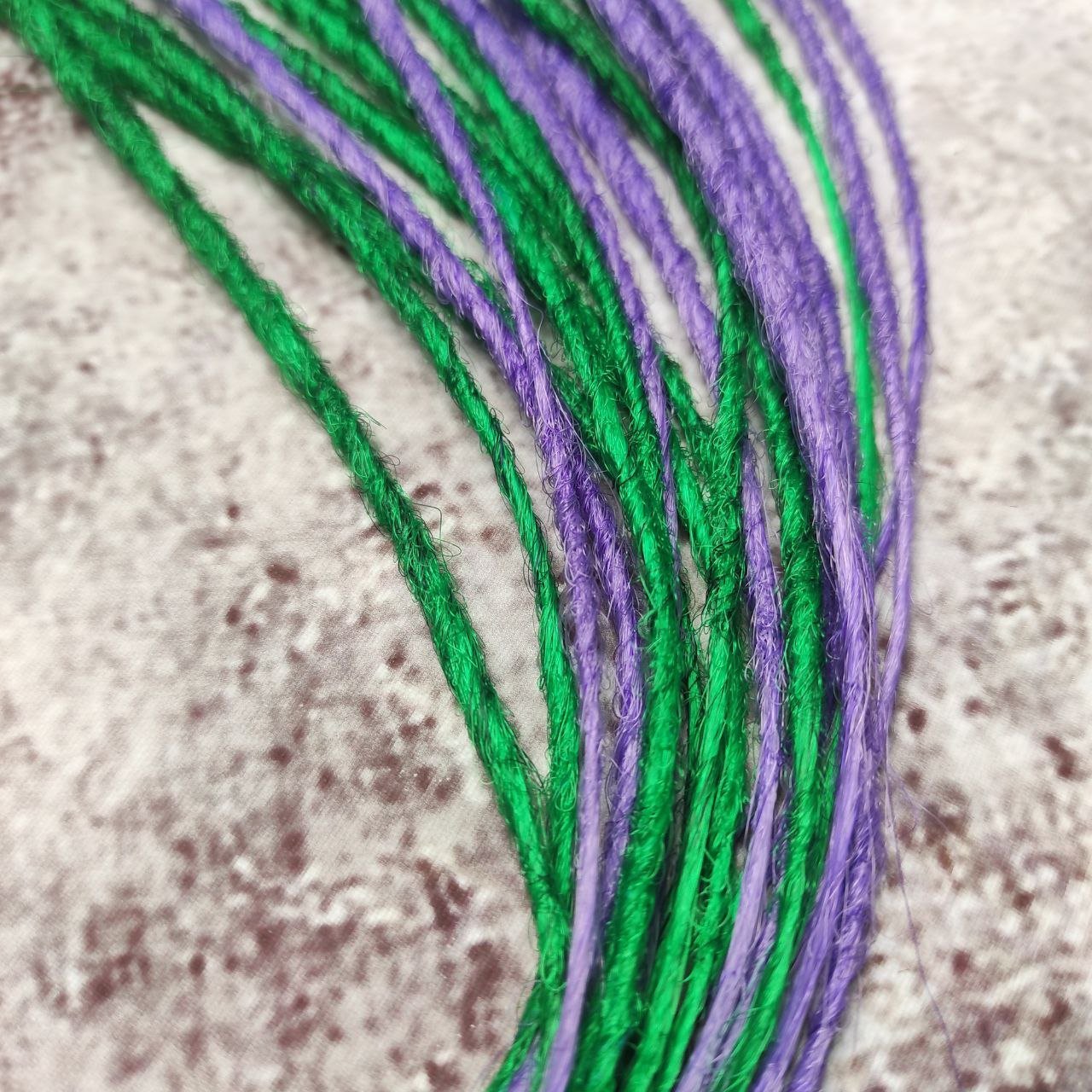 Green and Light Purple Crochet Dreads with loose ends
