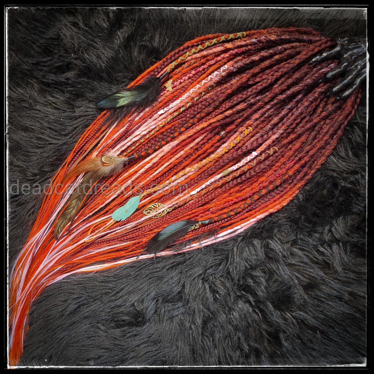 Red Ginger Ombre Synthetic Dreads with Dreads