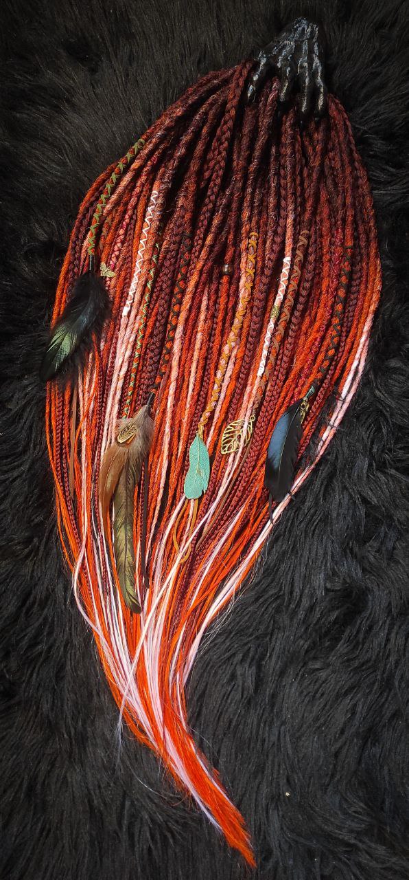 Red Ginger Ombre Synthetic Dreads with Dreads