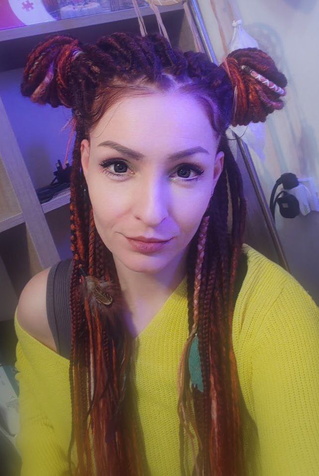 Red Ginger Ombre Synthetic Dreads with Dreads
