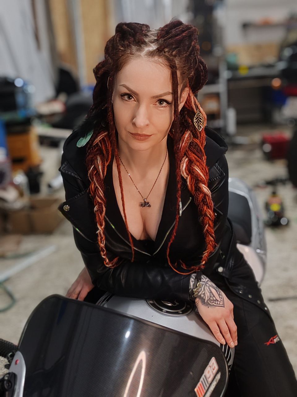 Red Ginger Ombre Synthetic Dreads with Dreads