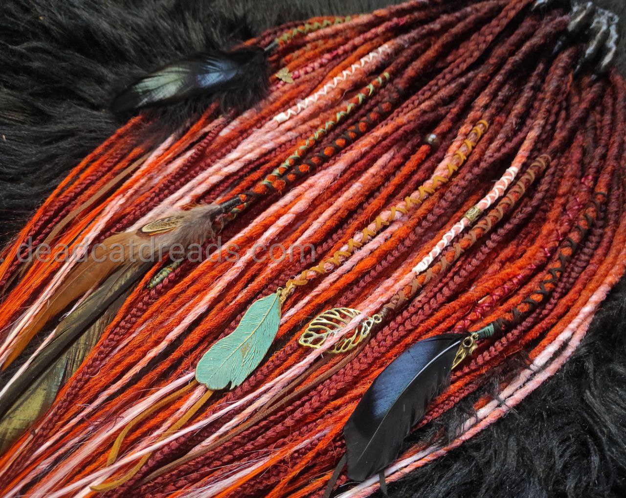 Red Ginger Ombre Synthetic Dreads with Dreads