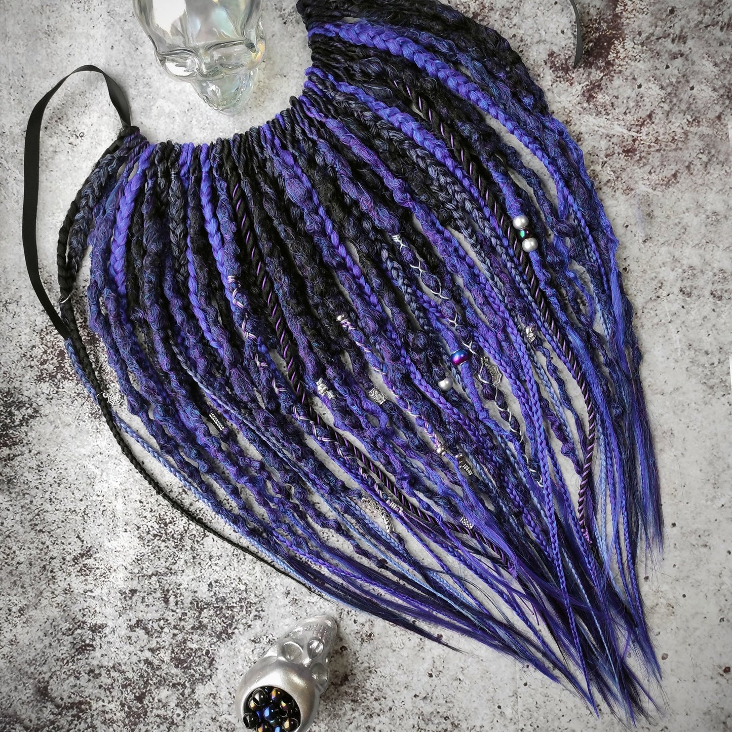 Black and Purple Ombre Synthetic Dreadlocks