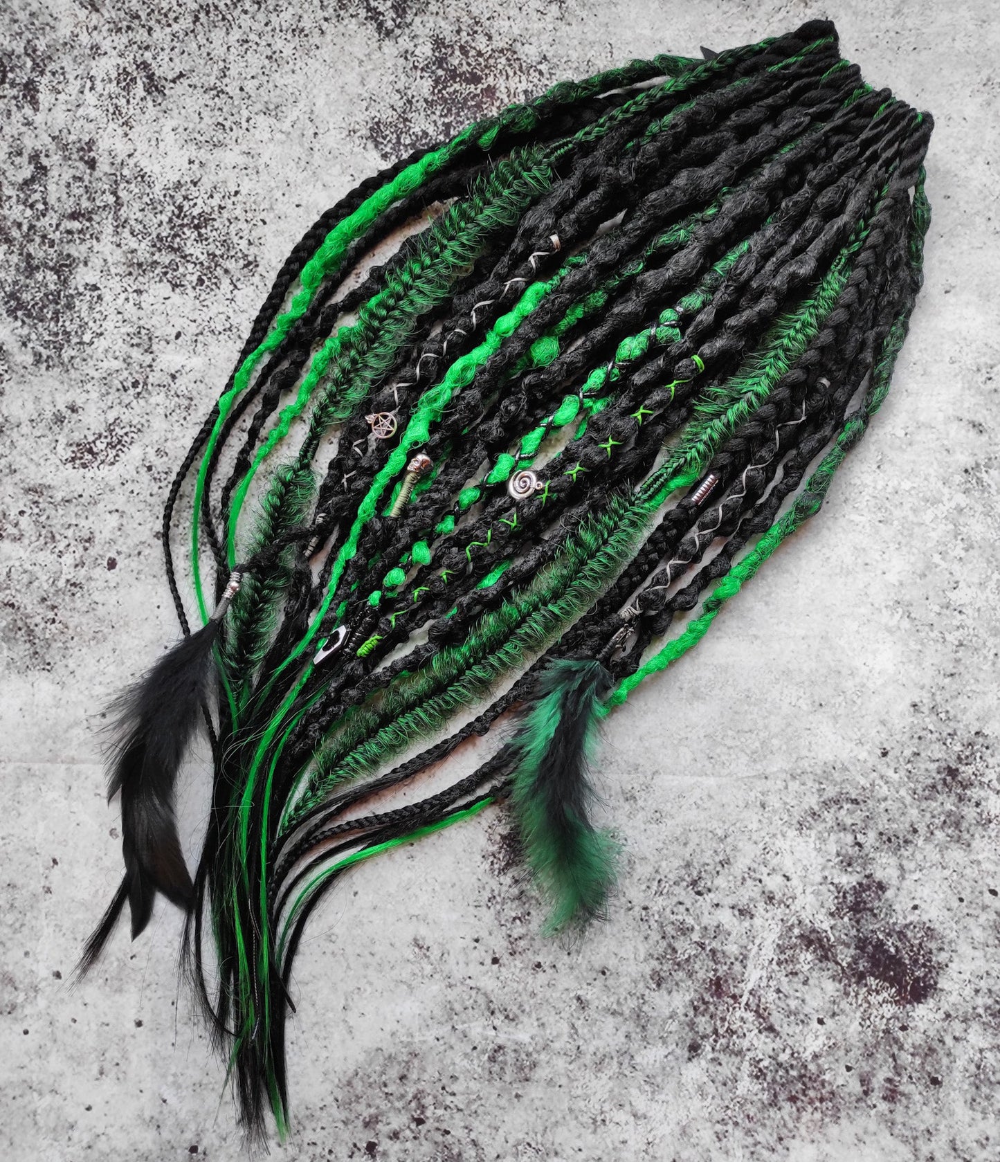 Goth Dreadlocks Black and Green