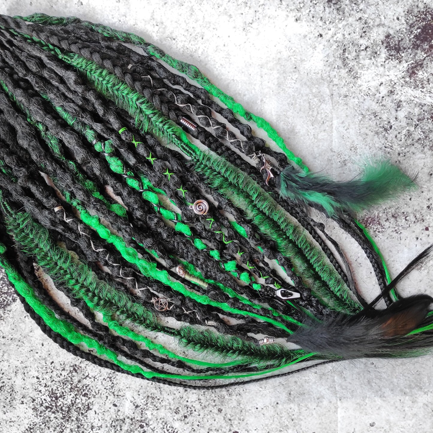 Goth Dreadlocks Black and Green
