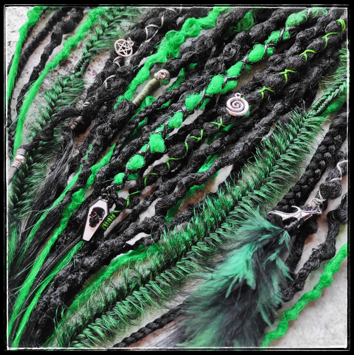 Goth Dreadlocks Black and Green