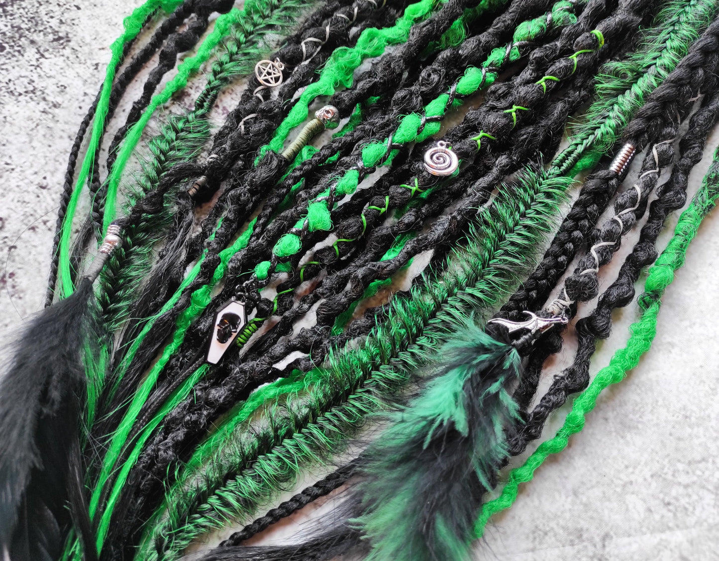 Goth Dreadlocks Black and Green