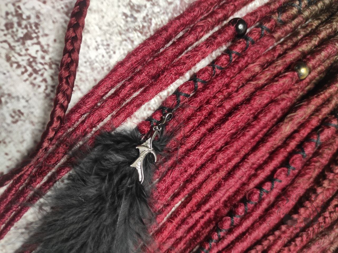 Brown Burgundy Smooth Synthetic Dreads
