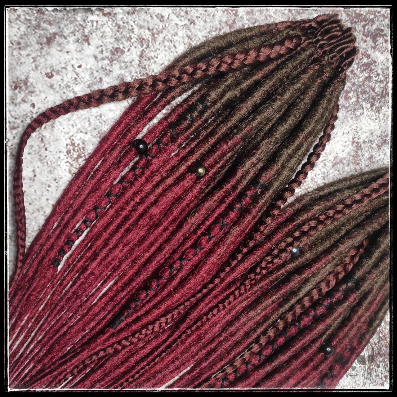 Brown Burgundy Smooth Synthetic Dreads