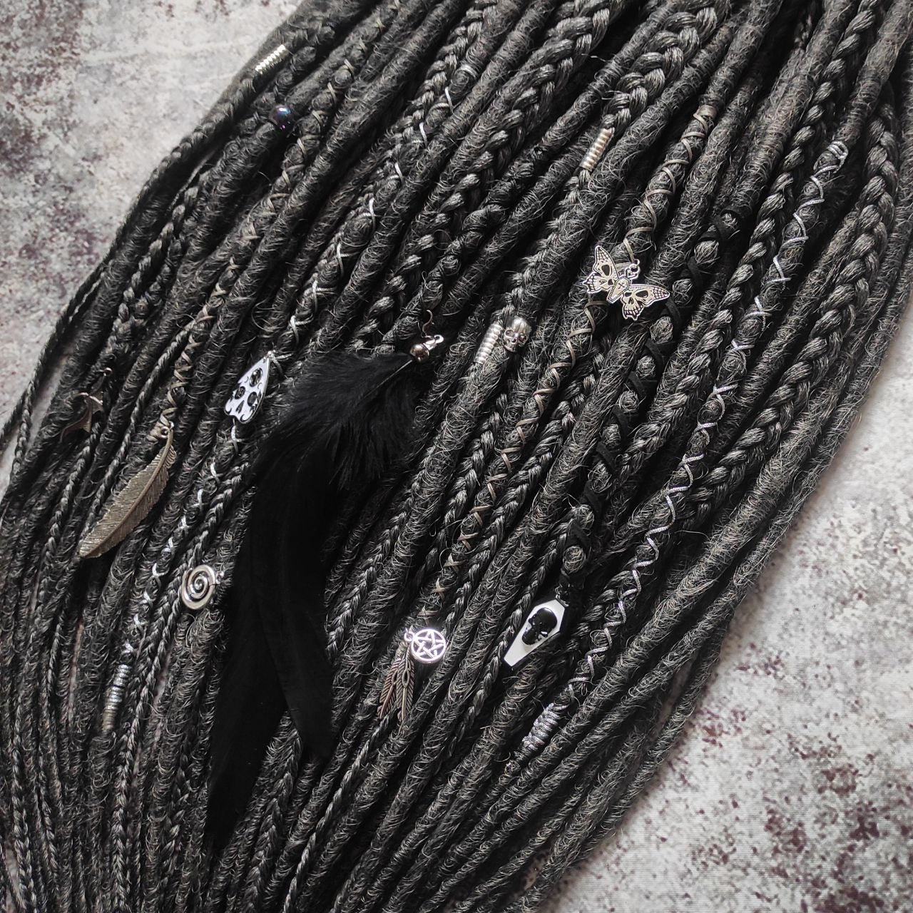 Dark Grey Black Goth Dreads