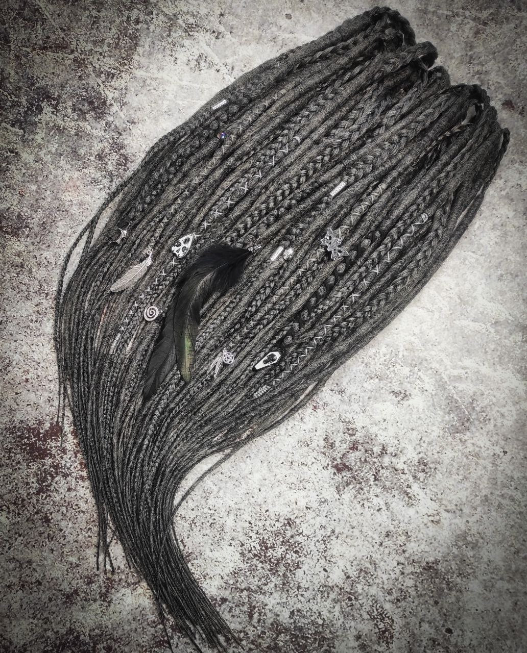 Dark Grey Black Goth Dreads