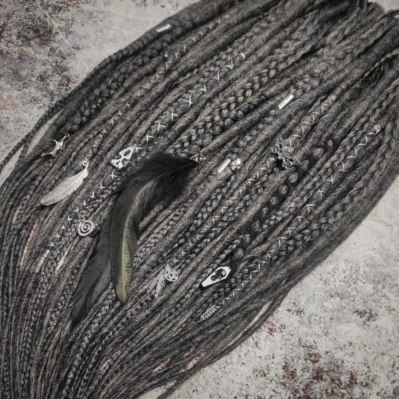 Dark Grey Black Goth Dreads
