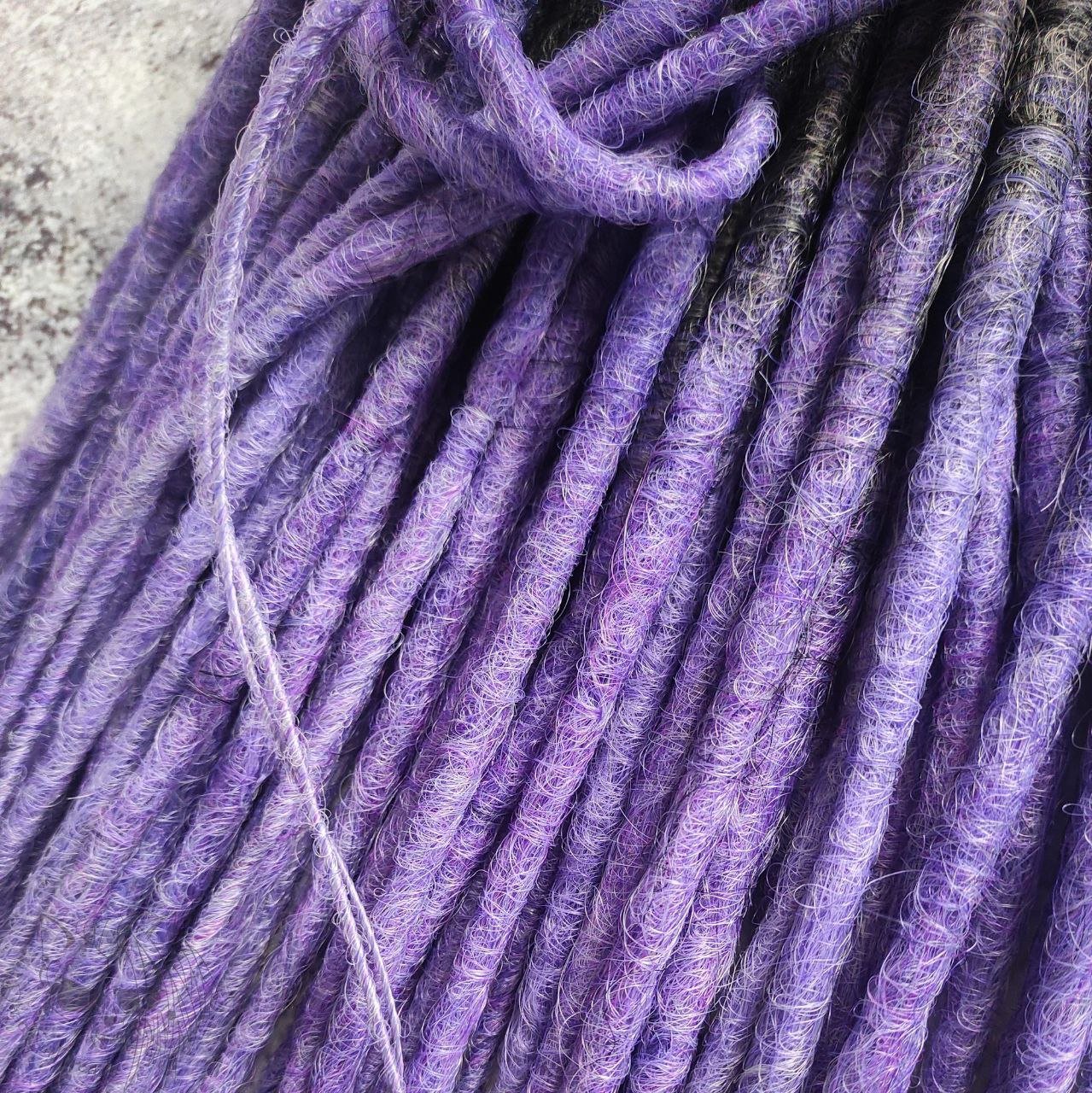 Dark Grey to Purple Ombre Smooth Synthetic Dreads