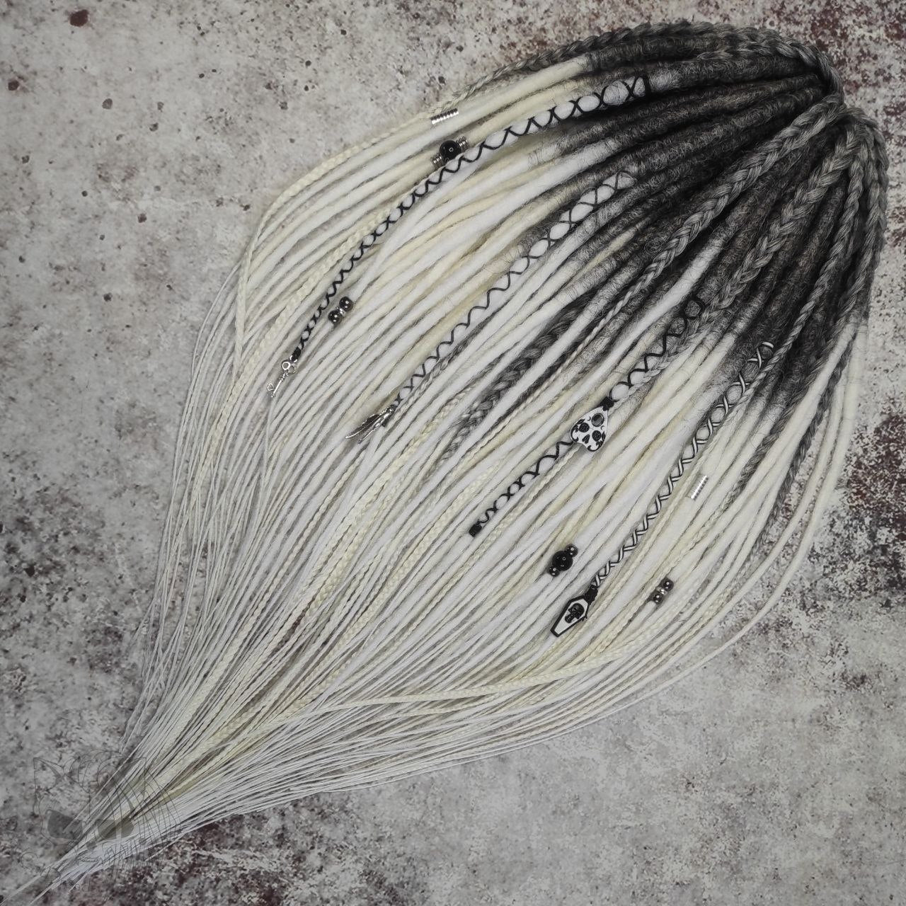 Goth Style Black Gray White Dreads