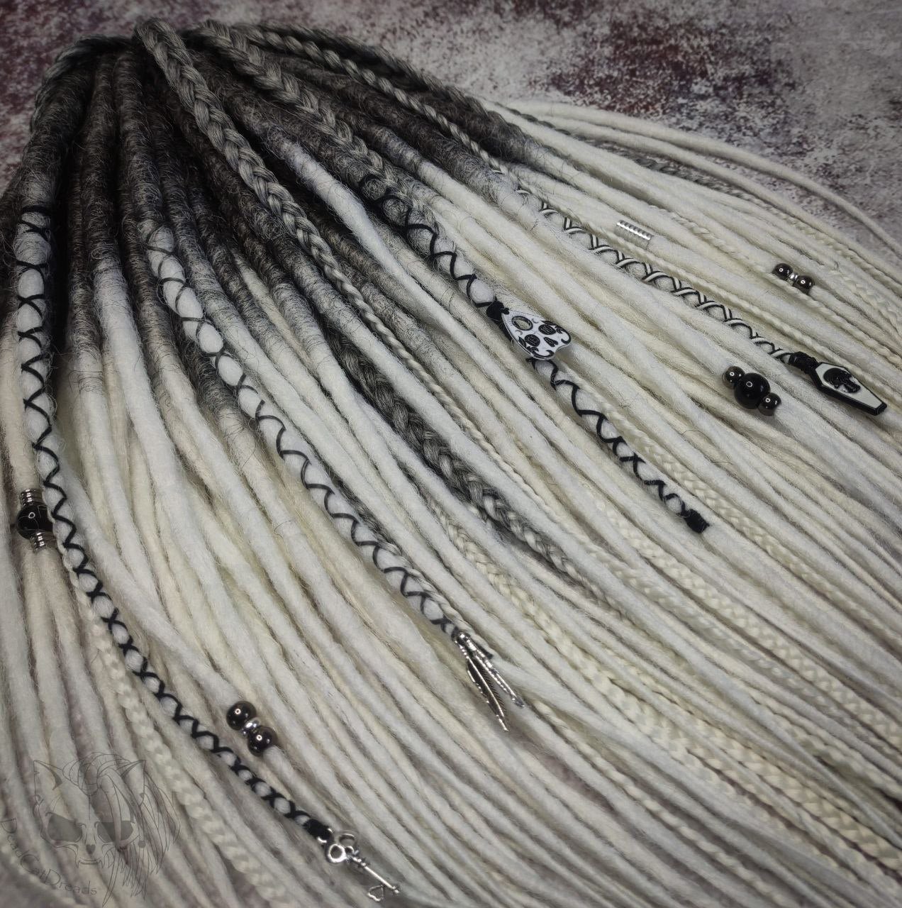 Goth Style Black Gray White Dreads