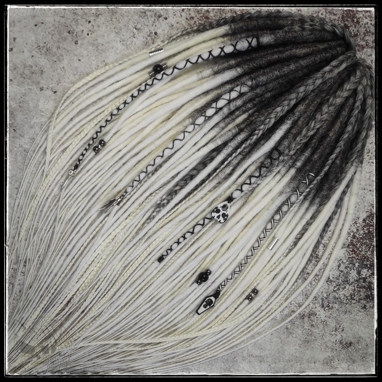 Goth Style Black Gray White Dreads