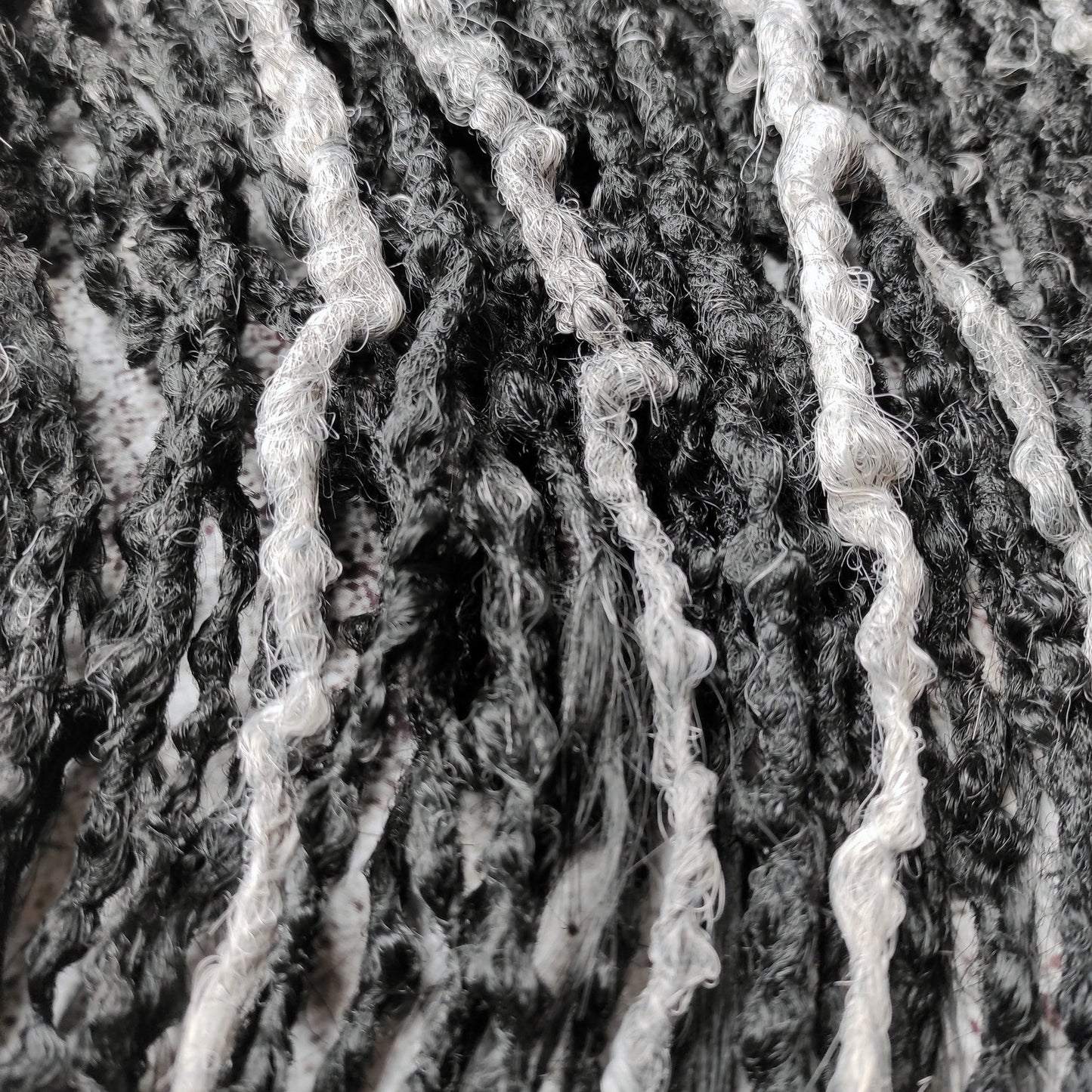 Grey and Black Synthetic Crochet Dreads