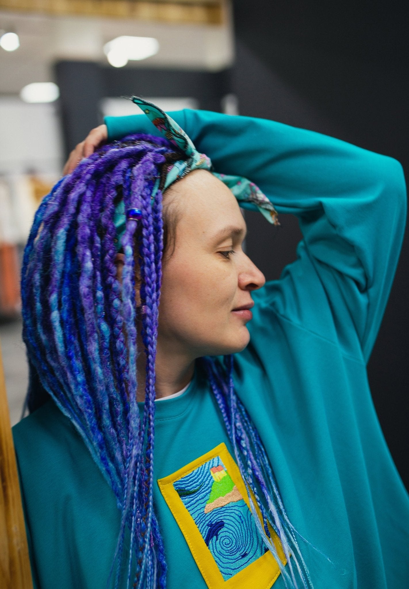 Purple and Blue Ombre Synthetic Dreads