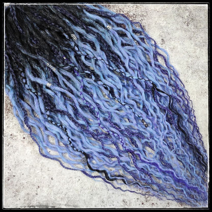 Curly Dreads. Ombre Black to Violet and Purple