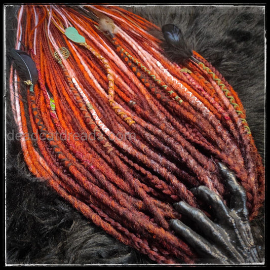 Red Ginger Ombre Synthetic Dreads with Dreads