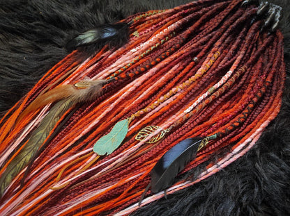 Red Ginger Ombre Synthetic Dreads with Dreads
