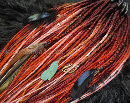 Red Ginger Ombre Synthetic Dreads with Dreads