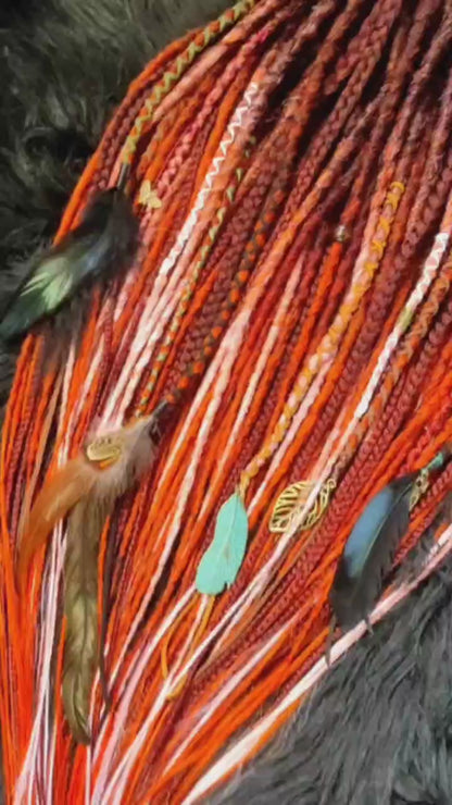 Red Ginger Ombre Synthetic Dreads with Dreads