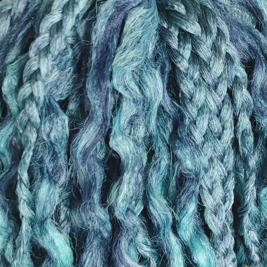 Curly Dreads. Ombre Dark Blue to Mint - Sea Wave Video