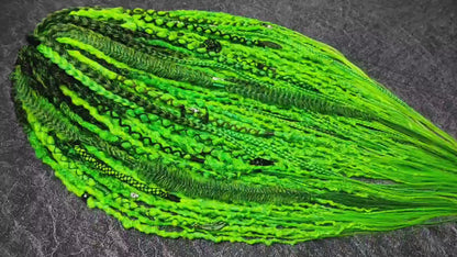 Flou Green Synthetic Dreads with normal lightning and with UV