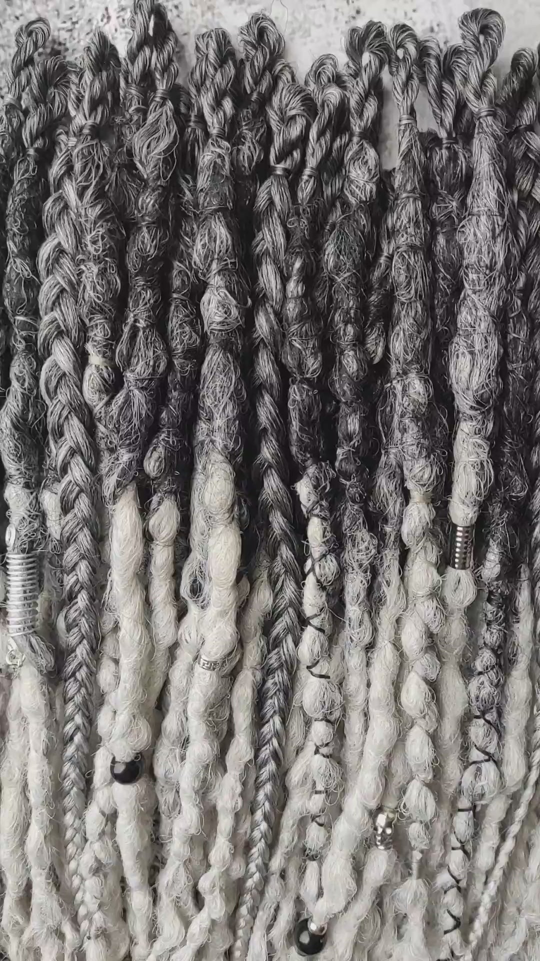 Black to Grey Ombre Synthetic Dreadlocks video