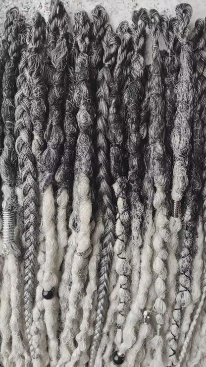 Black to Grey Ombre Synthetic Dreadlocks video