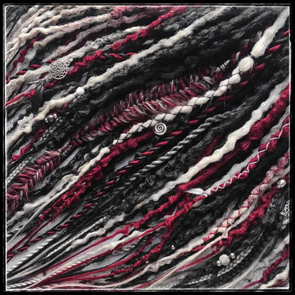 Synthetic Dreads Black Red Grey Dark Boho Witchy Style