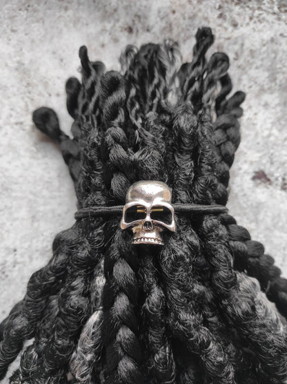 Single Ended Black Solid Dreads with Braids. Custom Synthetic Dreads Extensions