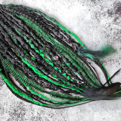 Goth Dreadlocks Black and Green