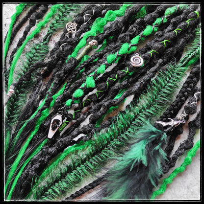 Goth Dreadlocks Black and Green