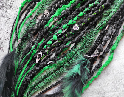 Goth Dreadlocks Black and Green
