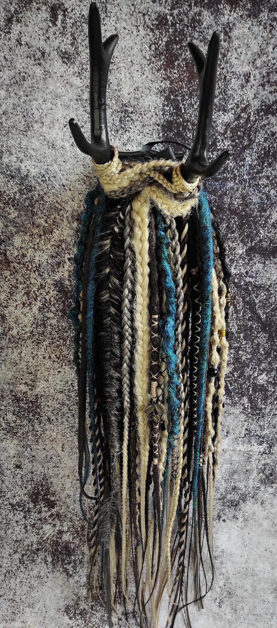 Brown Blond and Aquatic Green Ombre Synthetic Dreads