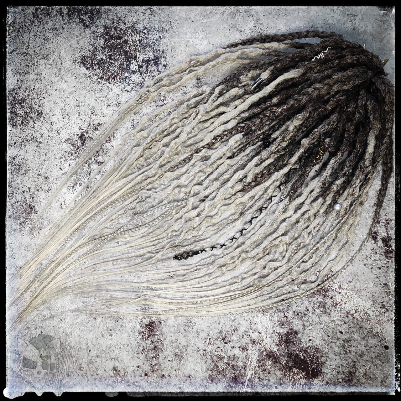 Brown Gray White Dreads