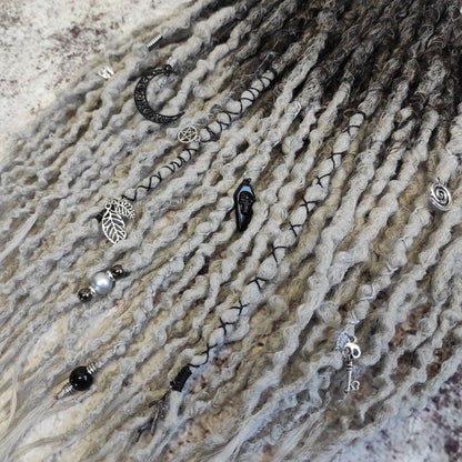 Brown to Grey Ombre Synthetic Dreads.