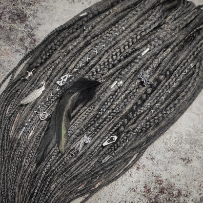 Dark Grey Black Goth Dreads