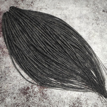 Dark Grey Smooth Synthetic Dreads with Braids
