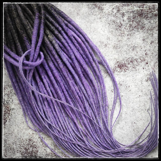 Dark Grey to Purple Ombre Smooth Synthetic Dreads