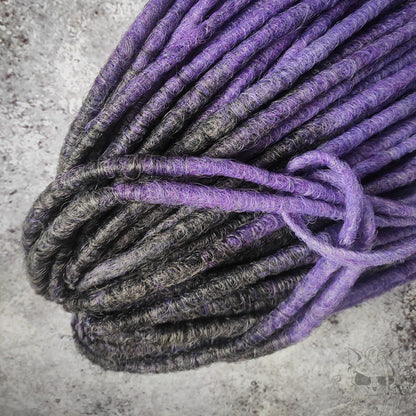 Dark Grey to Purple Ombre Smooth Synthetic Dreads