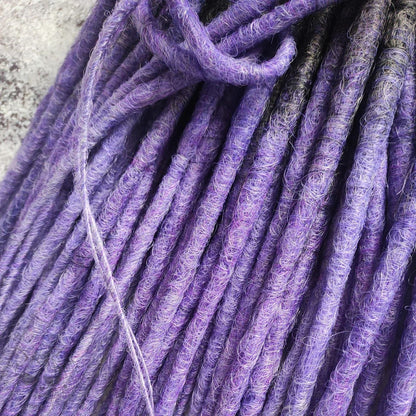 Dark Grey to Purple Ombre Smooth Synthetic Dreads