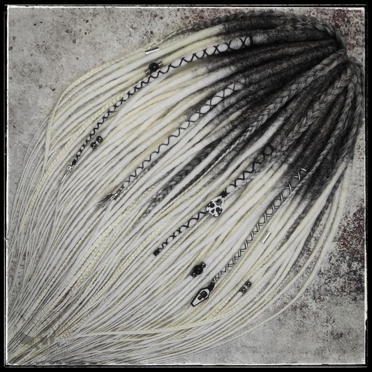 Goth Style Black Gray White Dreads
