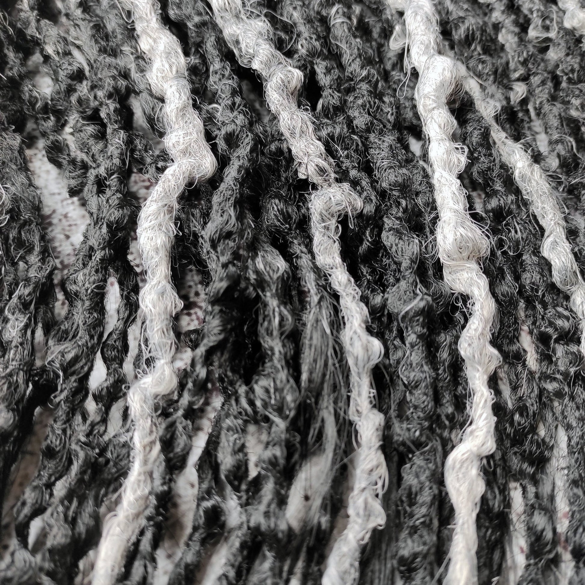 Grey and Black Synthetic Crochet Dreads