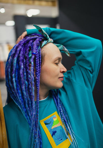 Purple and Blue Ombre Synthetic Dreads
